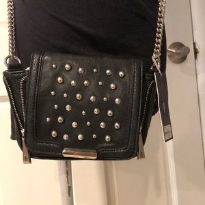 Black studded crossbody bag